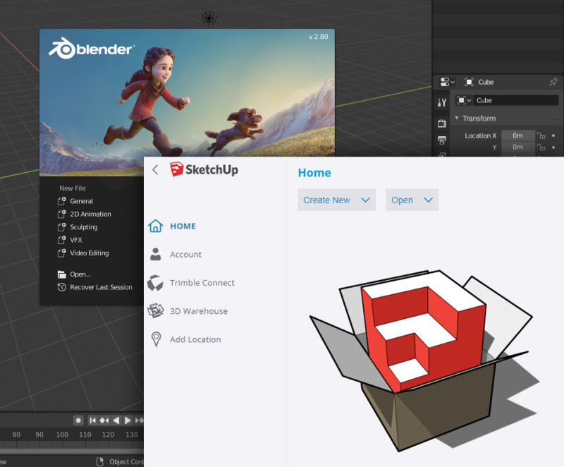 3D creation software such as Blender and SketchUp help you visualise and plan your project
