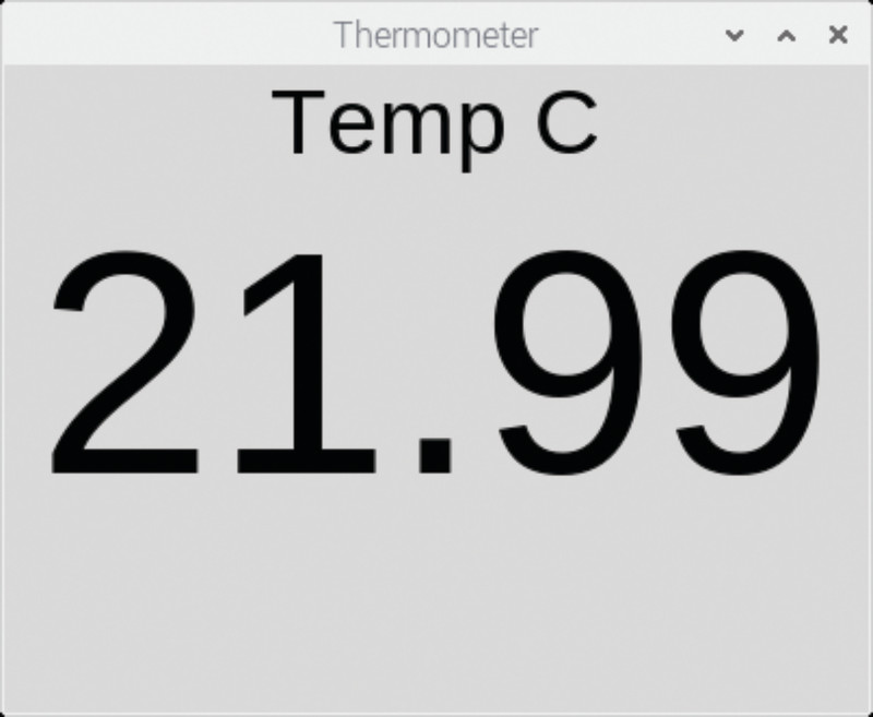 Figure 2 Displaying the temperature using guizero